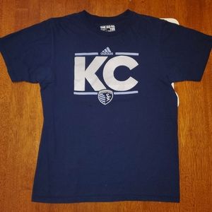 Adidas The Go To Tee Sporting Kansas City Men's Medium T-Shirt Navy Blue